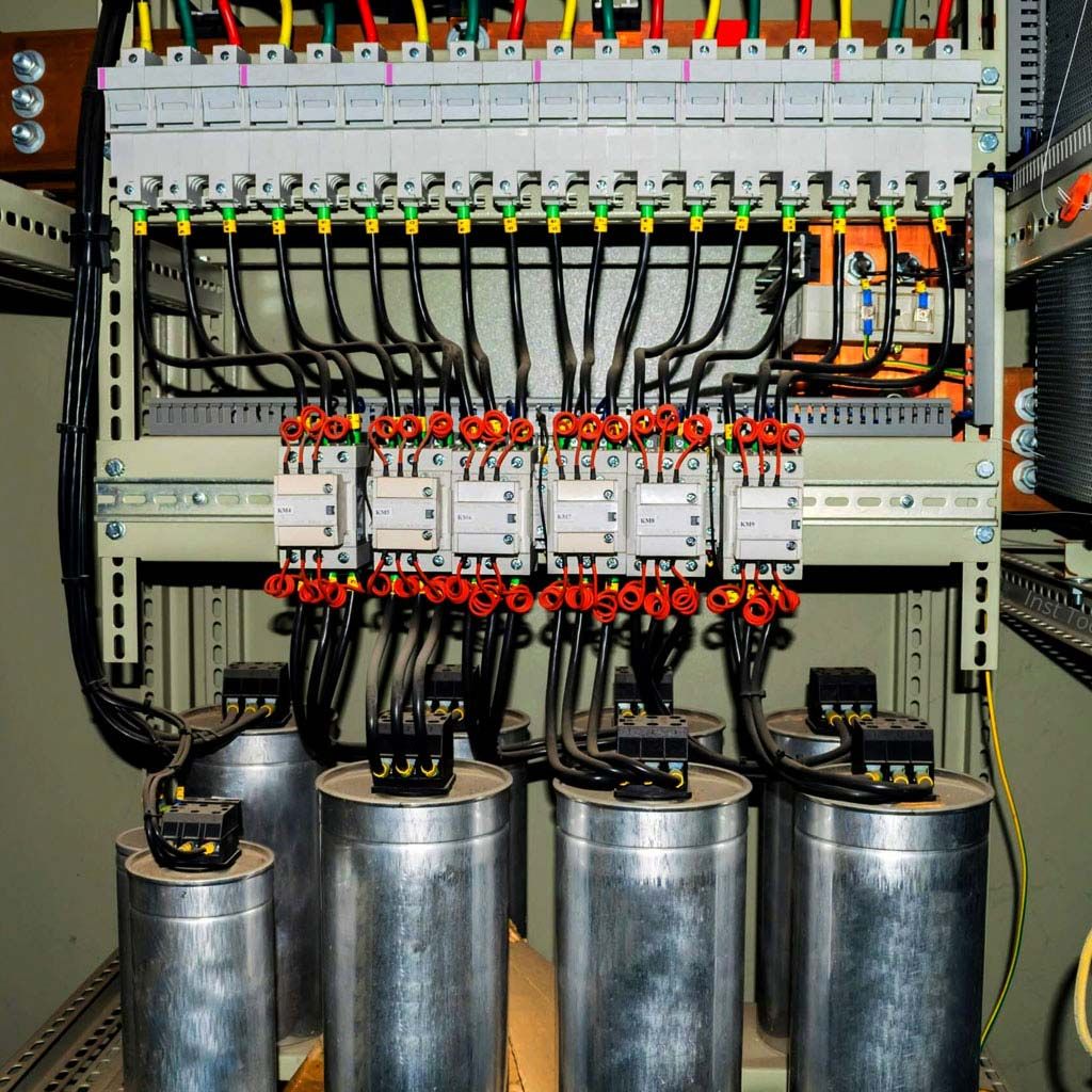 Industrial electrical wiring and power factor correction